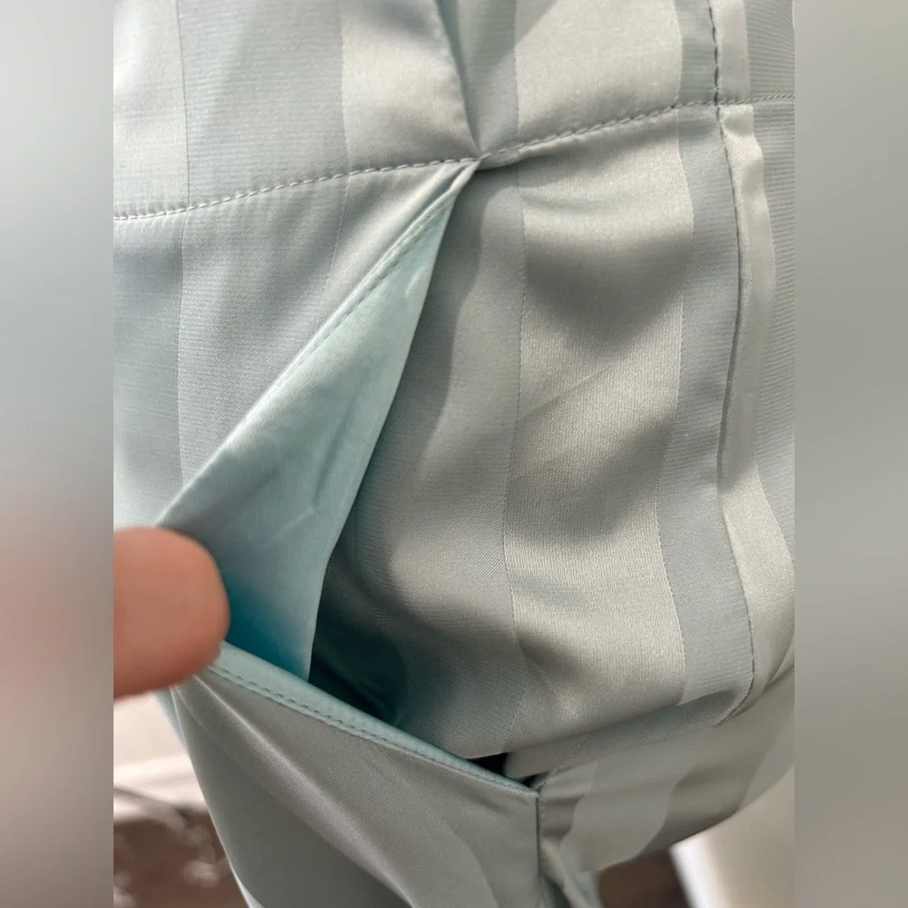 VERA & LUCY - Mint Striped Silky Trouser & Blazer Suit Size S - Picture 7 of 16